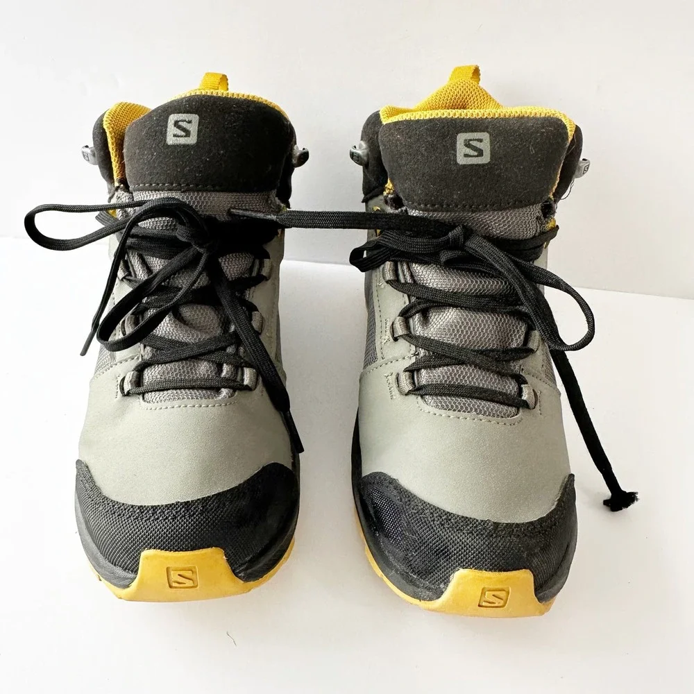 Salomon Kids Hiking Boots Gray Black Yellow